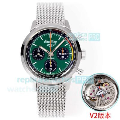Super Copy BLS V2 Breitling Top Time B01 Ford Mustang Steel Green Face 41mm Watch 